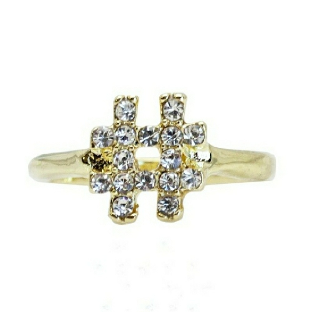 18K Golden Czech Crystal # Ring